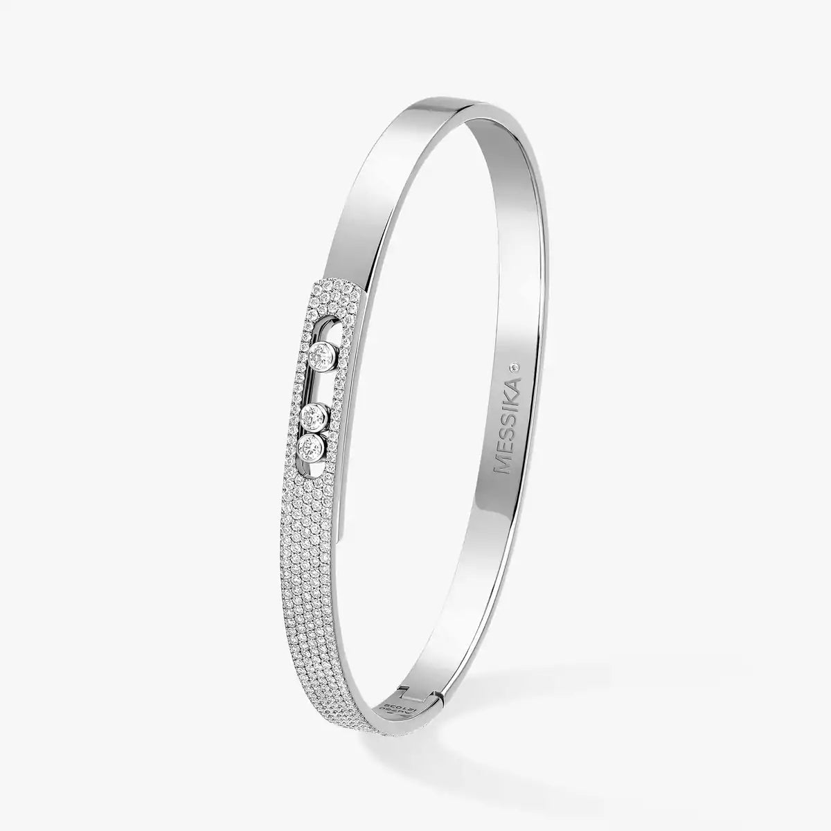 [LumiVibe]Move Noa Rose Gold Pavé Diamond Bangle Bracelet