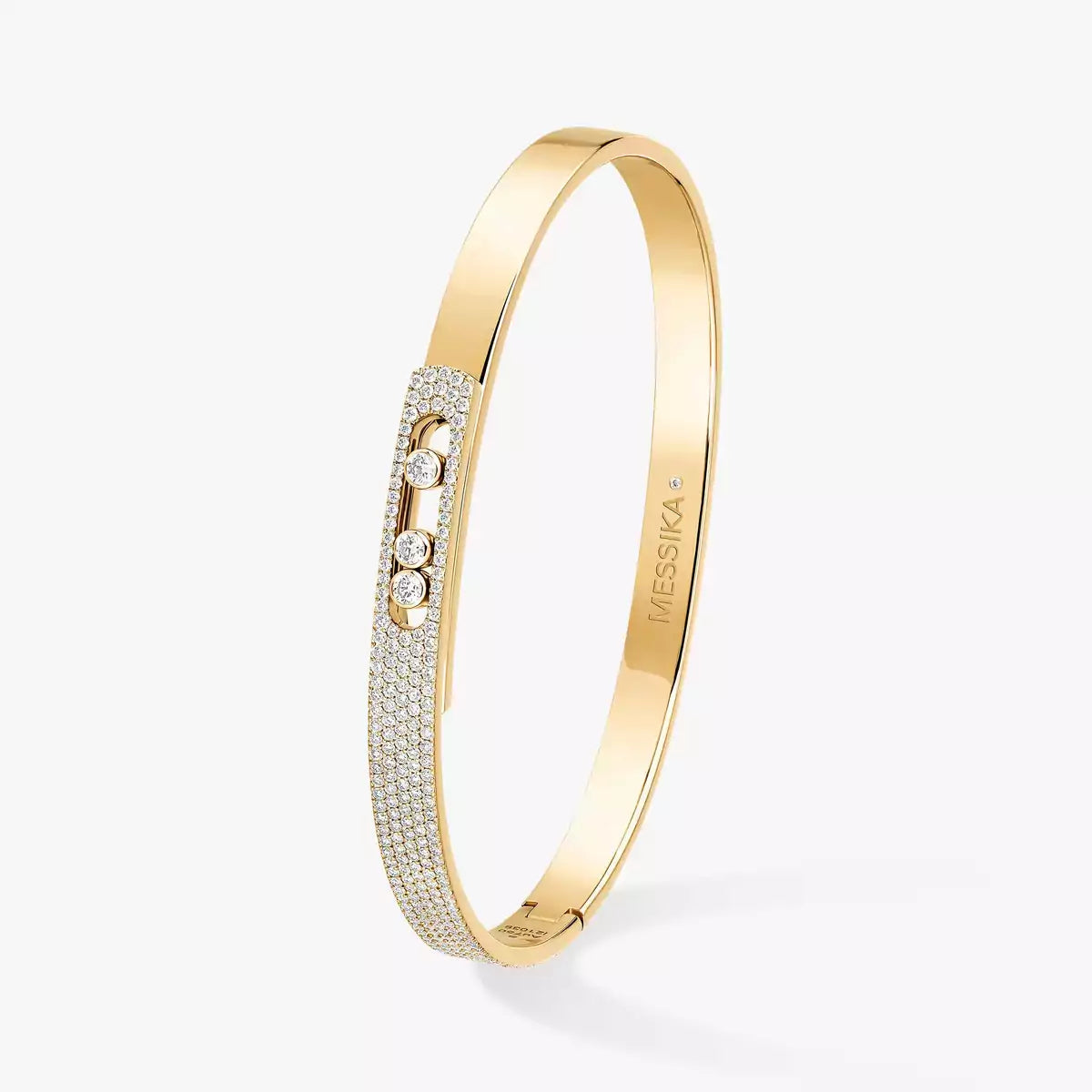 [LumiVibe]Move Noa Rose Gold Pavé Diamond Bangle Bracelet