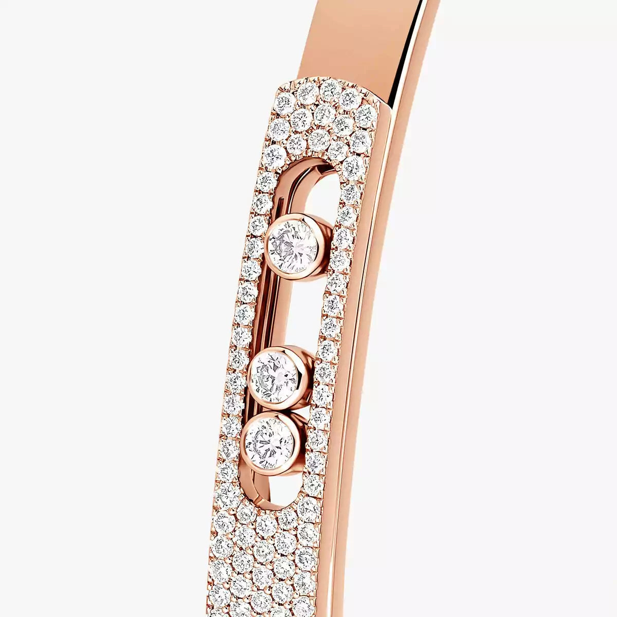 [LumiVibe]Move Noa Rose Gold Pavé Diamond Bangle Bracelet