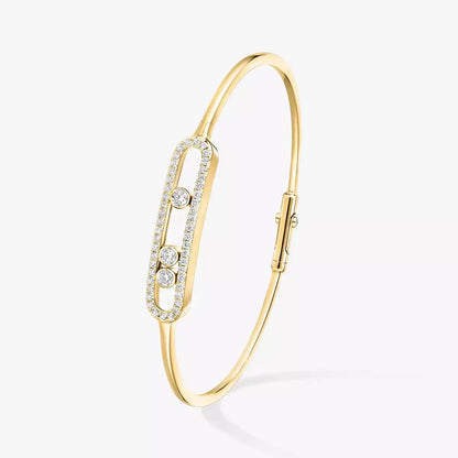 [LumiVibe]Move Pavé Diamond Bangle Bracelet M