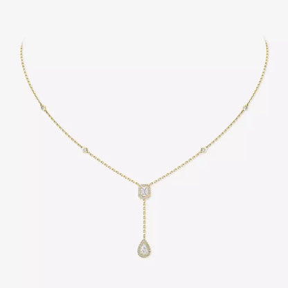 [LumiVibe]Gold Diamond Tie Necklace