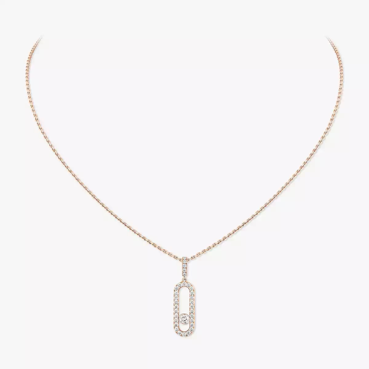 [LumiVibe]Move Uno Diamond Necklace in Rose Gold