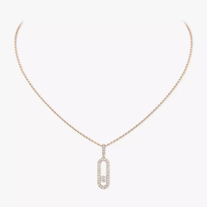 [LumiVibe]Move Uno Diamond Necklace in Rose Gold