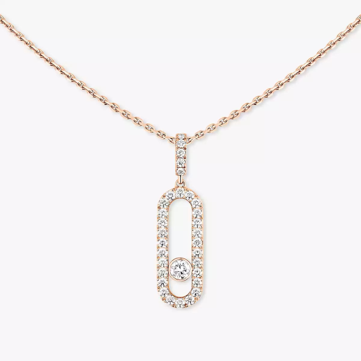 [LumiVibe]Move Uno Diamond Necklace in Rose Gold