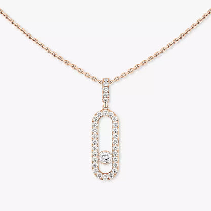 [LumiVibe]Move Uno Diamond Necklace in Rose Gold