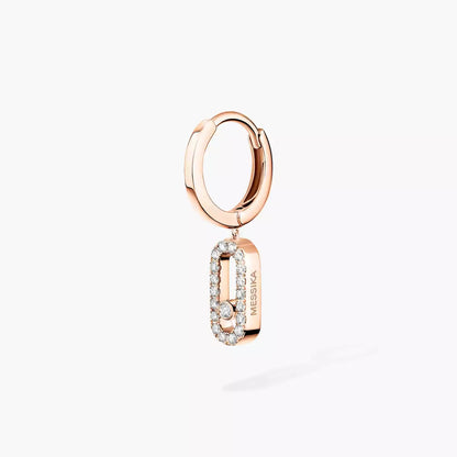 [LumiVibe]Move Uno Single Diamond Hoop Earring