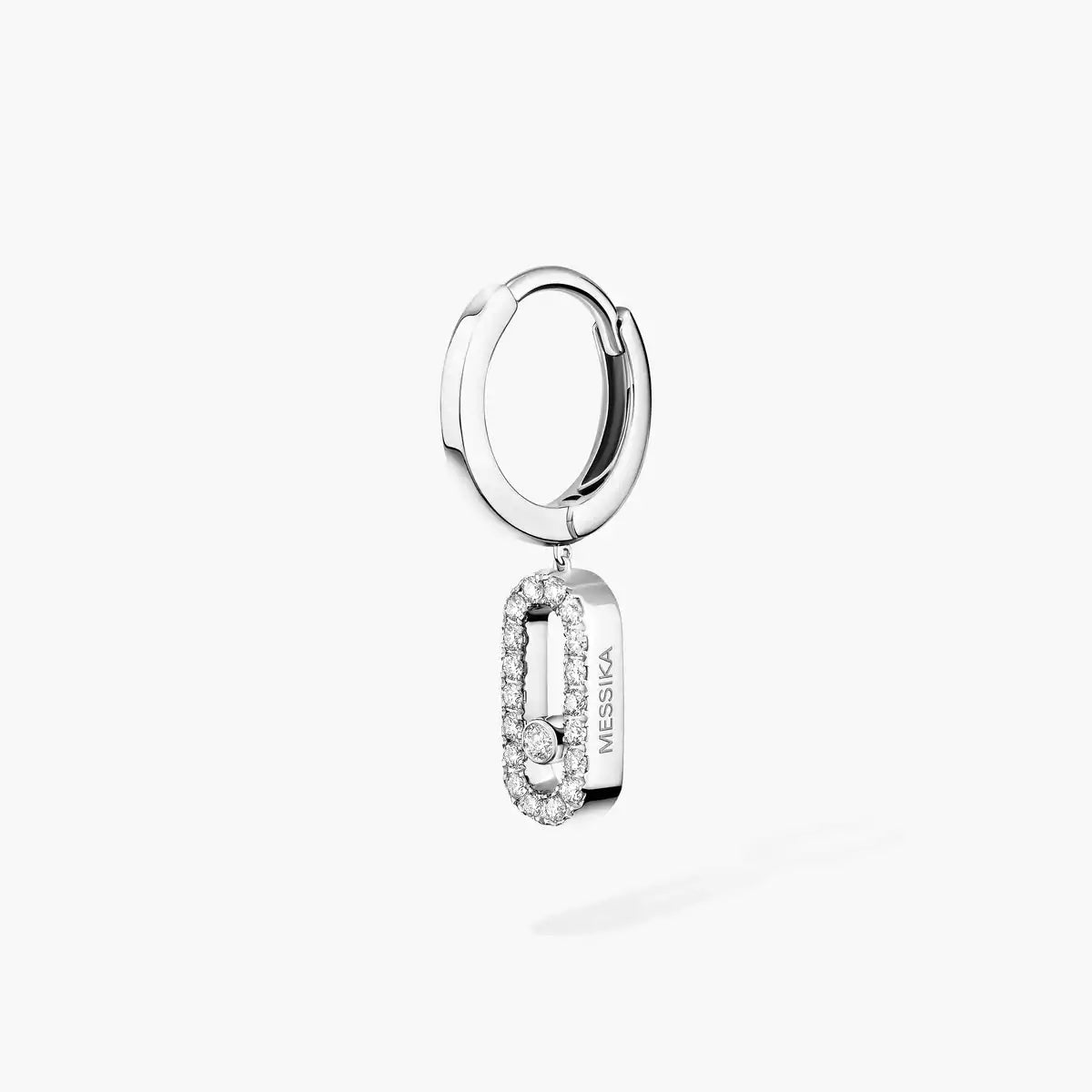 [LumiVibe]Move Uno Single Diamond Hoop Earring