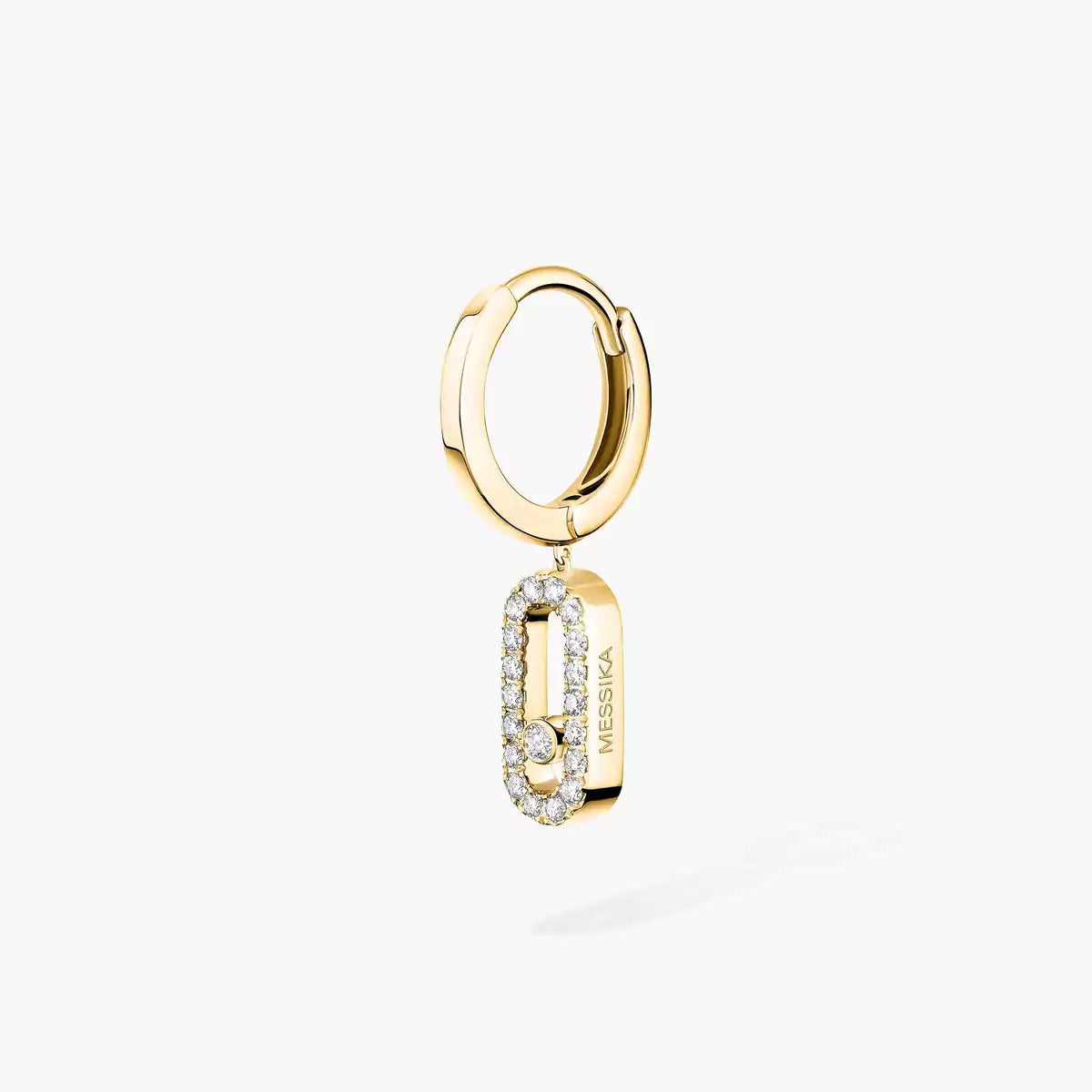[LumiVibe]Move Uno Single Diamond Hoop Earring