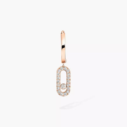 [LumiVibe]Move Uno Single Diamond Hoop Earring