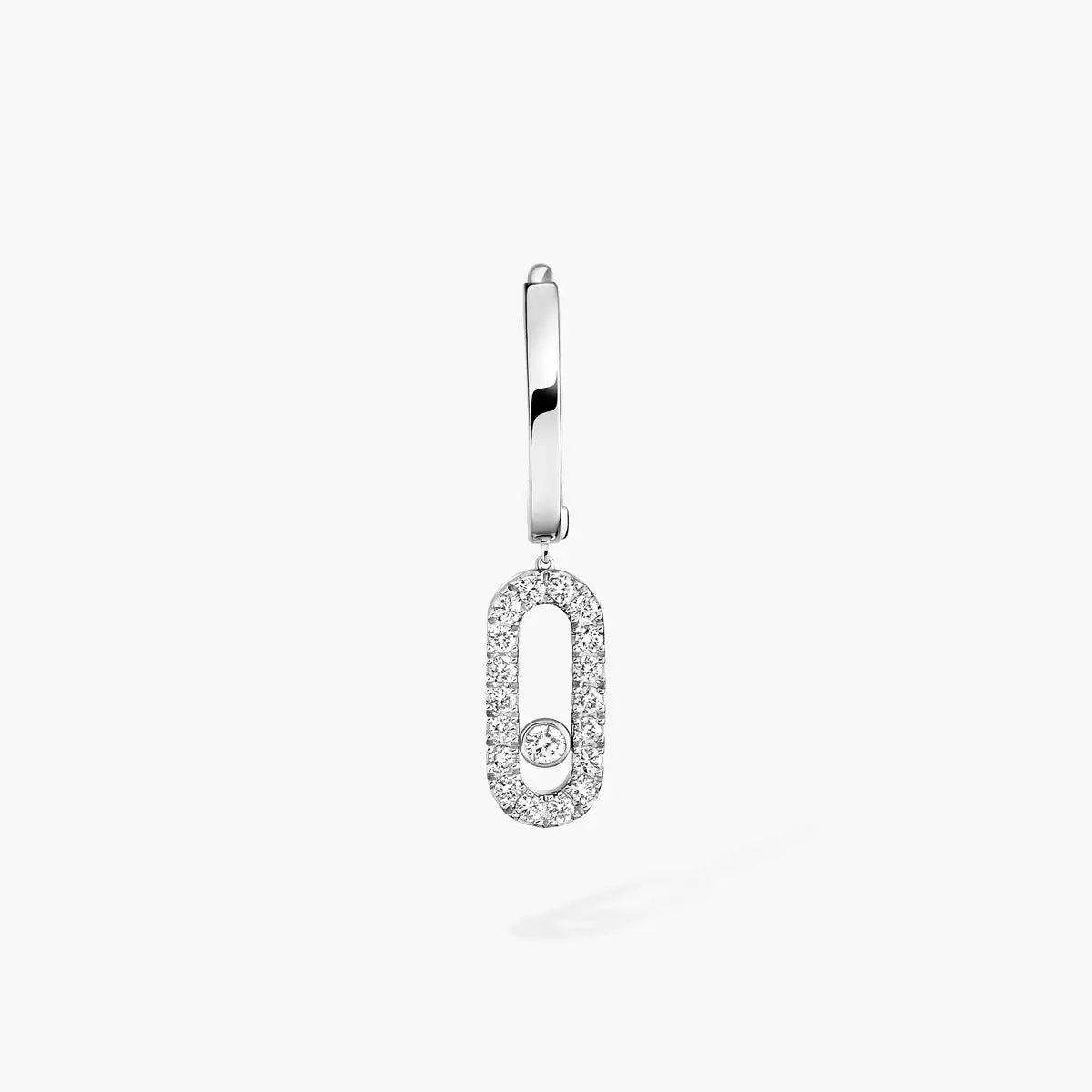[LumiVibe]Move Uno Single Diamond Hoop Earring
