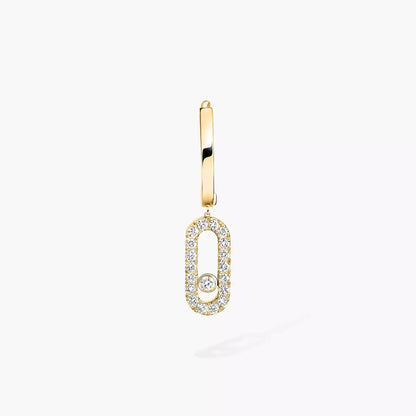 [LumiVibe]Move Uno Single Diamond Hoop Earring