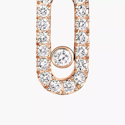 [LumiVibe]Move Uno Single Diamond Hoop Earring
