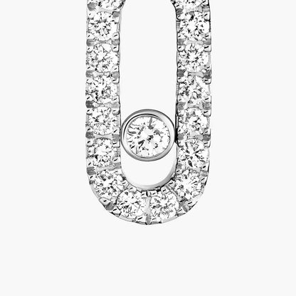 [LumiVibe]Move Uno Single Diamond Hoop Earring