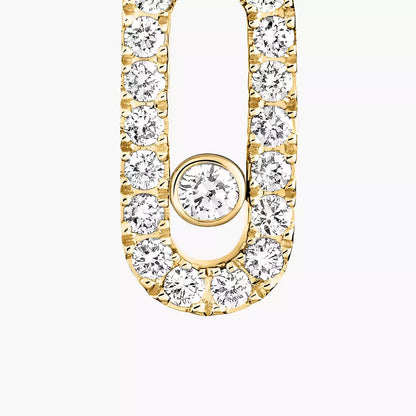 [LumiVibe]Move Uno Single Diamond Hoop Earring