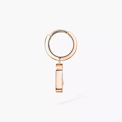 [LumiVibe]Move Uno Single Diamond Hoop Earring