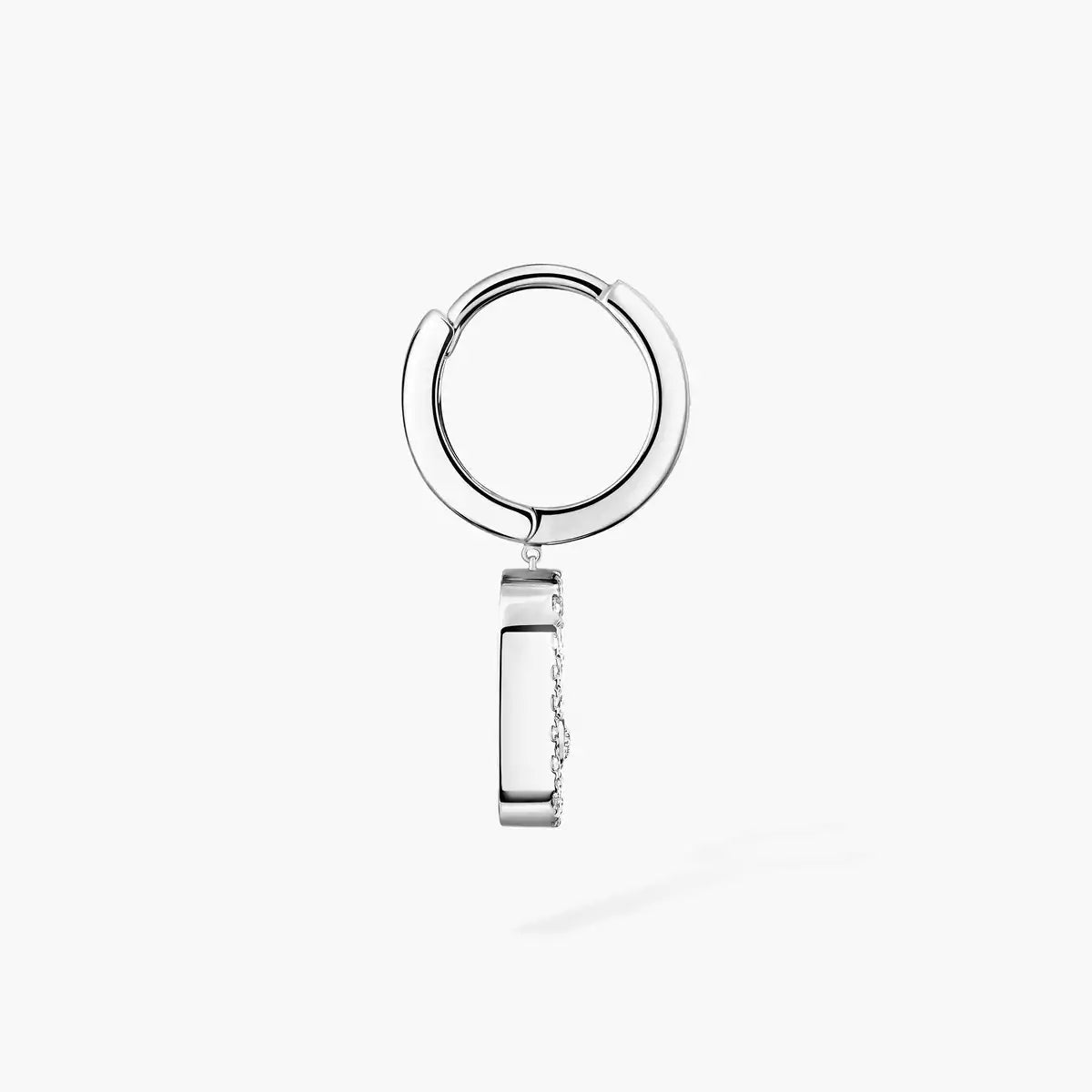 [LumiVibe]Move Uno Single Diamond Hoop Earring