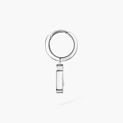 [LumiVibe]Move Uno Single Diamond Hoop Earring