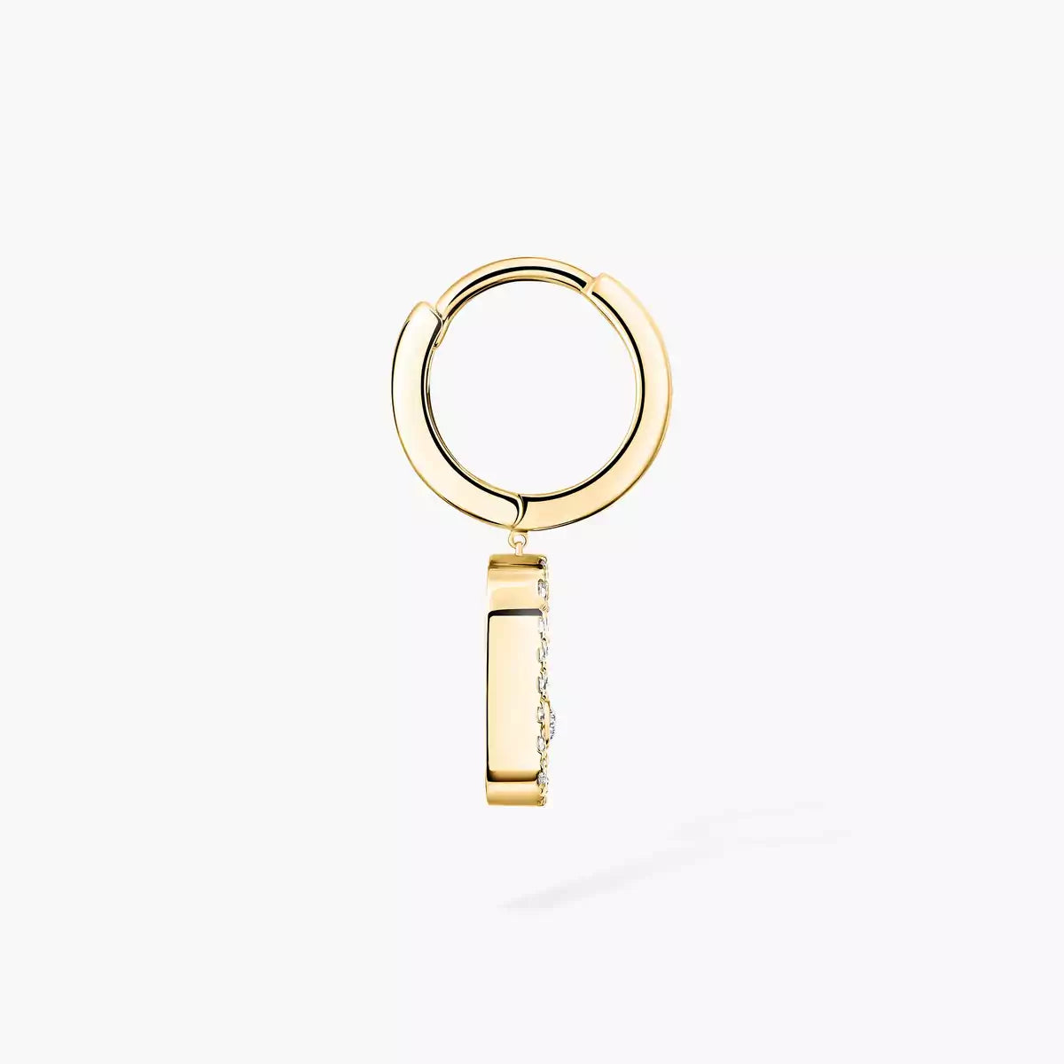 [LumiVibe]Move Uno Single Diamond Hoop Earring