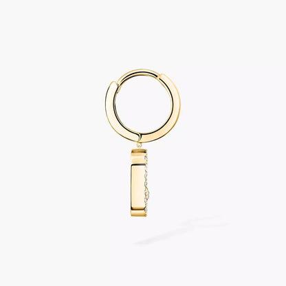 [LumiVibe]Move Uno Single Diamond Hoop Earring