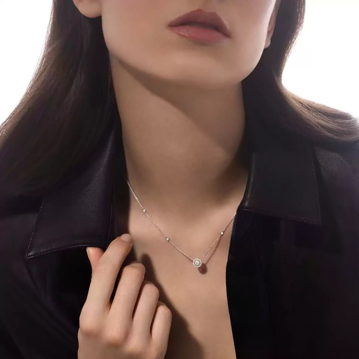 [LumiVibe]Diamond Necklace 0,20ct Brilliant Shape Joy