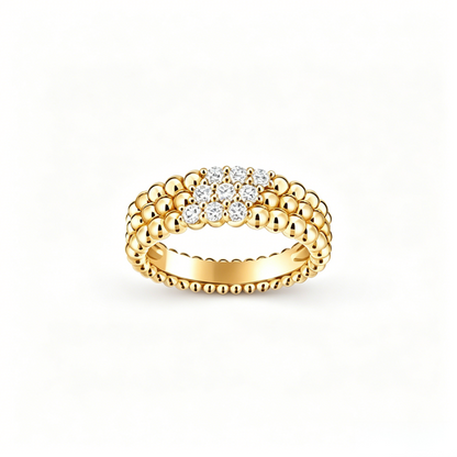 [LumiVibe] THREE-ROW DIAMOND RING