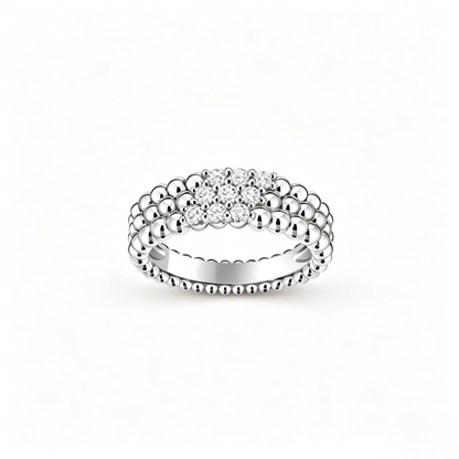 [LumiVibe] THREE-ROW DIAMOND RING