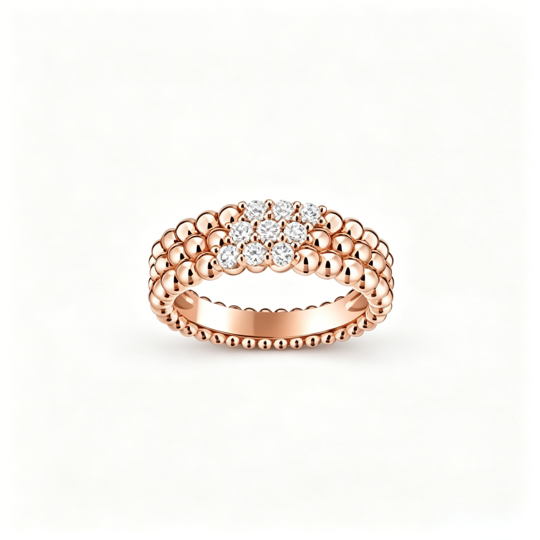 [LumiVibe] THREE-ROW DIAMOND RING