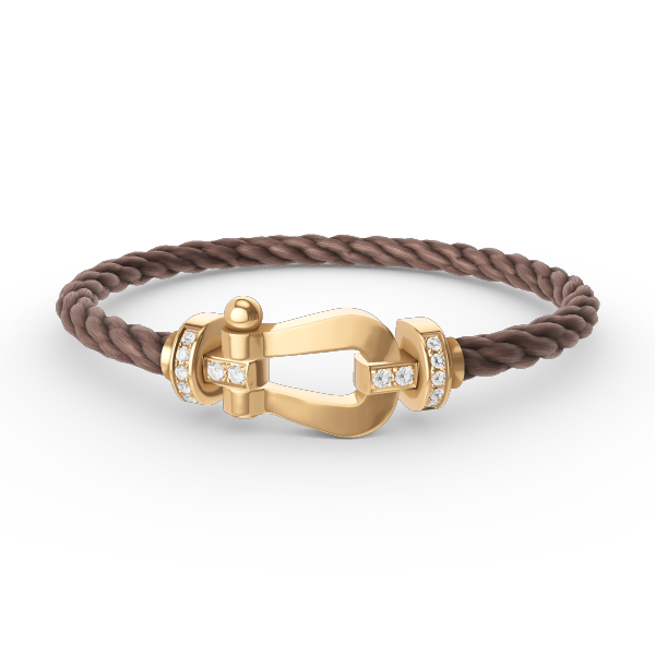 [LumiVibe]FORCE LARGE HORSESHOE HALF DIAMOND BRACELET GOLD