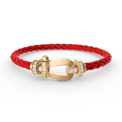 [LumiVibe]FORCE LARGE HORSESHOE HALF DIAMOND BRACELET GOLD