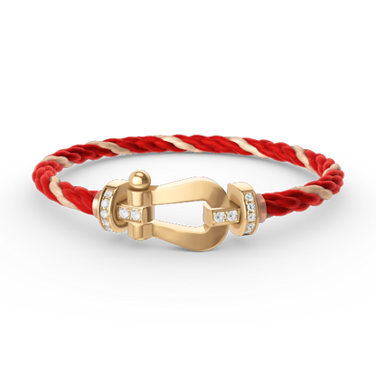 [LumiVibe]FORCE LARGE HORSESHOE HALF DIAMOND BRACELET GOLD