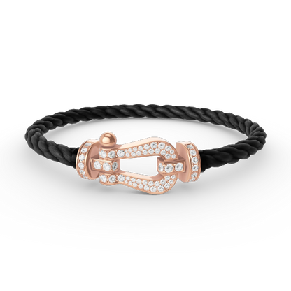 [LumiVibe]FORCE LARGE HORSESHOE FULL DIAMOND BRACELET ROSE GOLD