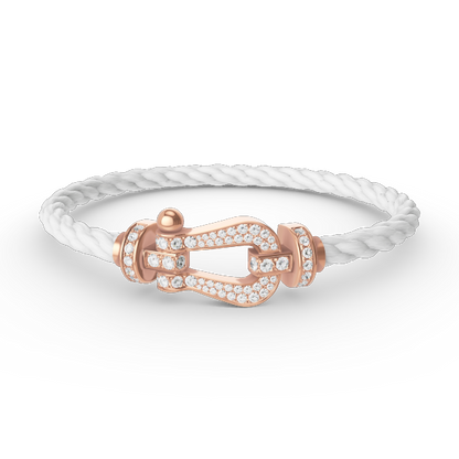 [LumiVibe]FORCE LARGE HORSESHOE FULL DIAMOND BRACELET ROSE GOLD