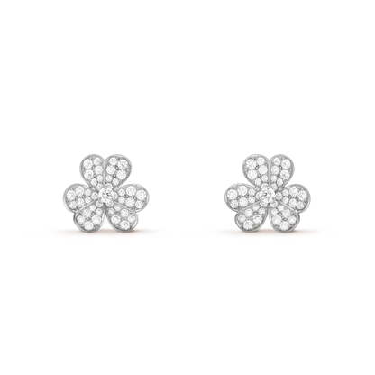 [LumiVibe]FRIVOLE SILVER FLOWER DIAMOND EARRINGS