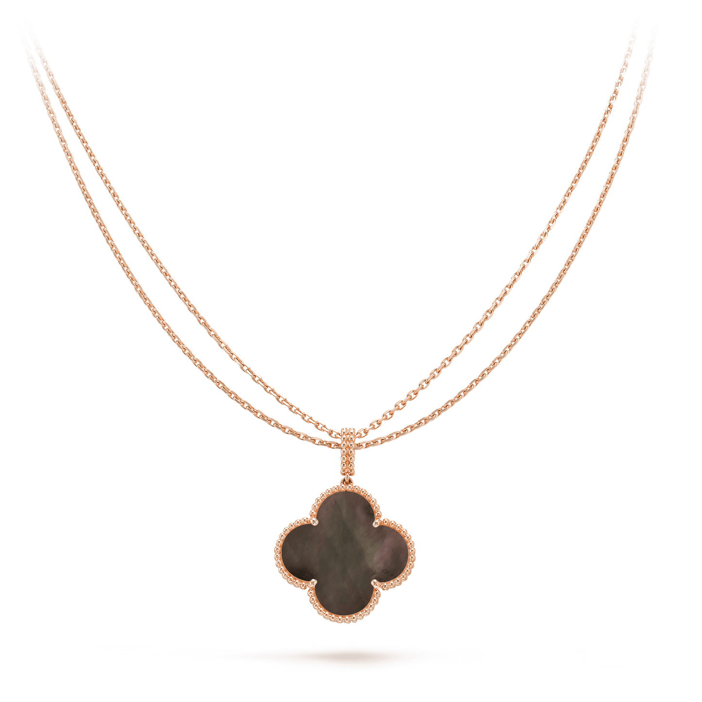 [LumiVibe]CLOVER 25MM GOLD DARK MOP BIG CLOVER NECKLACE