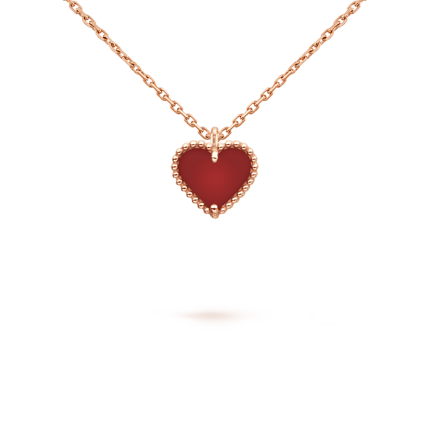 [LumiVibe]SWEET CLOVER CARNELIAN HEART NECKLACE