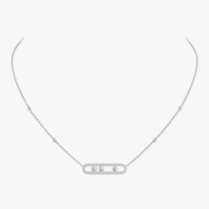 [LumiVibe] Move Pave_ Rose Gold Diamond Necklace