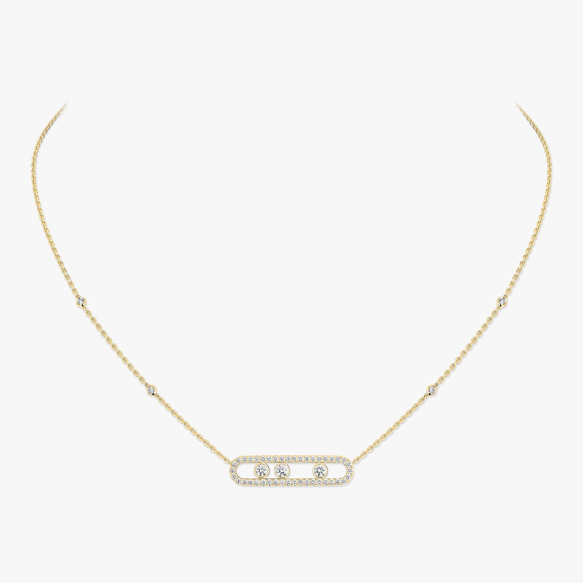 [LumiVibe] Move Pave_ Rose Gold Diamond Necklace