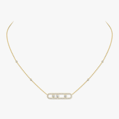 [LumiVibe] Move Pave_ Rose Gold Diamond Necklace