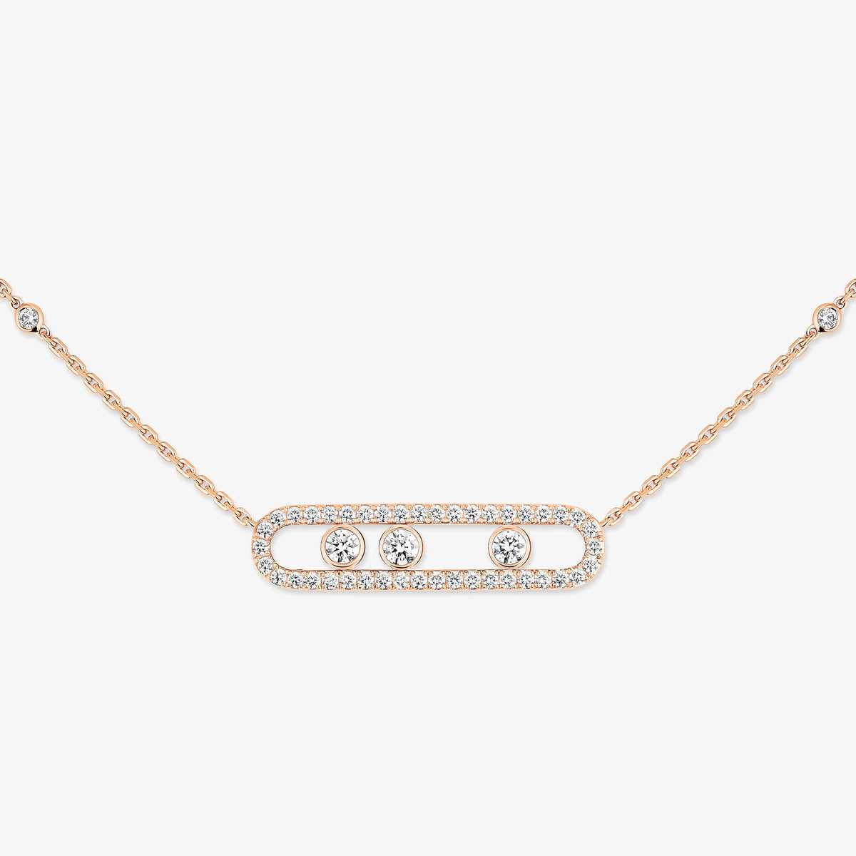 [LumiVibe] Move Pave_ Rose Gold Diamond Necklace