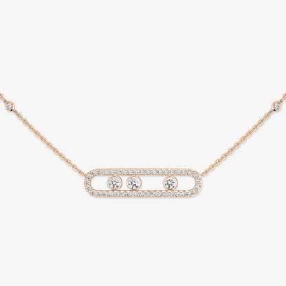 [LumiVibe] Move Pave_ Rose Gold Diamond Necklace