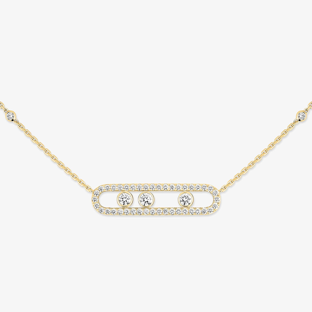 [LumiVibe] Move Pave_ Rose Gold Diamond Necklace