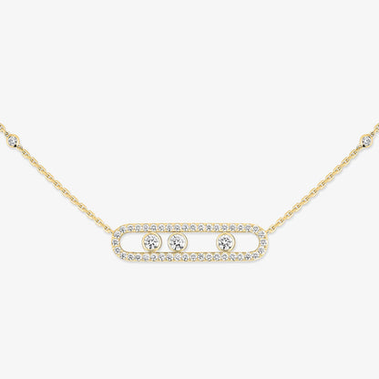 [LumiVibe] Move Pave_ Rose Gold Diamond Necklace