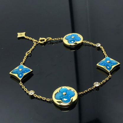 [LumiVibe]STAR AND SUN 4 MOTIF BLUE BRACELET