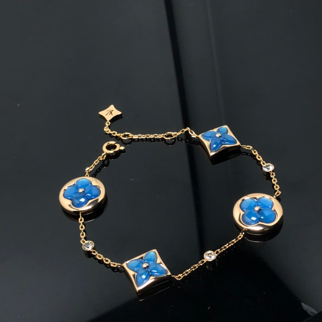 [LumiVibe]STAR AND SUN 4 MOTIF BLUE BRACELET