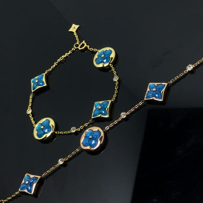 [LumiVibe]STAR AND SUN 4 MOTIF BLUE BRACELET