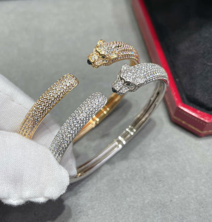 [LumiVibe]PANTHERE FULL DIAMOND OPEN BRACELET