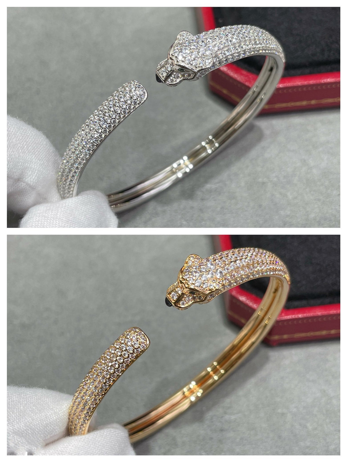 [LumiVibe]PANTHERE FULL DIAMOND OPEN BRACELET