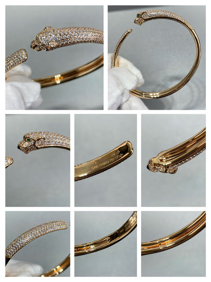 [LumiVibe]PANTHERE FULL DIAMOND OPEN BRACELET