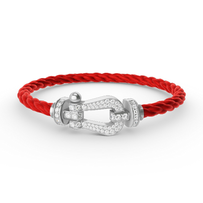 [LumiVibe]FORCE LARGE HORSESHOE FULL DIAMOND BRACELET SILVER